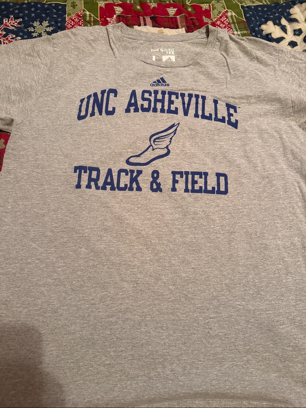 adidas Gray and Blue UNC Asheville Track & Field Tee